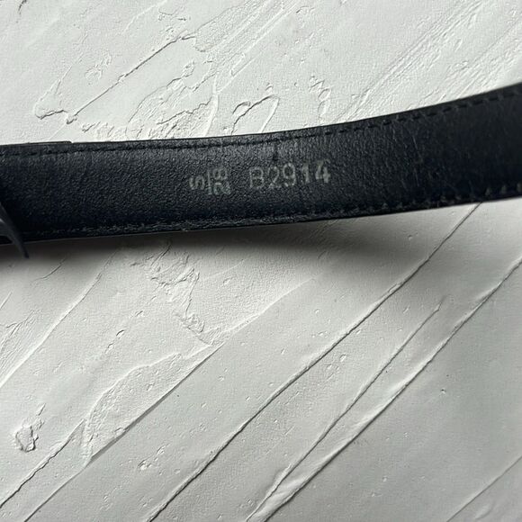 Vintage 90s 1992 Navy Leather Silver Belt Gold Details Brighton Leather Small - Picture 5 of 6